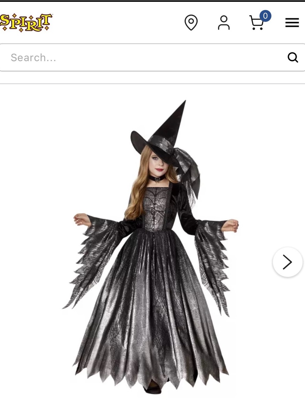SPIRIT Halloween Kids Black and Silver Witch Costume Dress - Picture 2 of 10